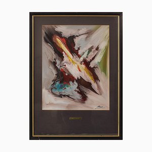 Abstract Composition, 20th-Century, Oil on Paper on Board-AOI-1318386