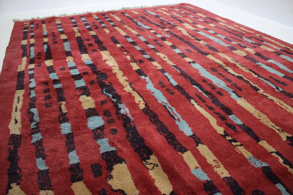 Abstract Design Wool Carpet, 1940s-TZ-777314