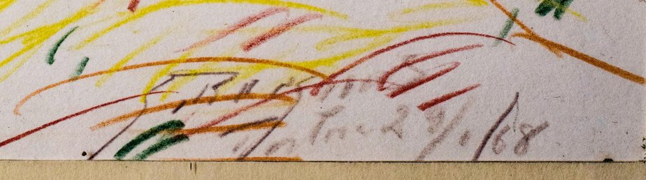 Abstract Expressionist Landscape Drawing, 1968, Crayon on Paper-AOI-1350945