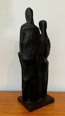 Abstract Family Sculpture in Black Glaze attributed to Elie Van Damme, Belgium, 1960s-KL-2028629