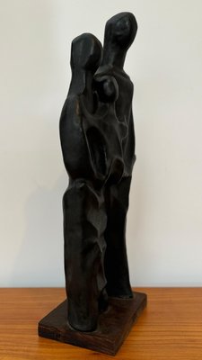 Abstract Family Sculpture in Black Glaze attributed to Elie Van Damme, Belgium, 1960s-KL-2028629