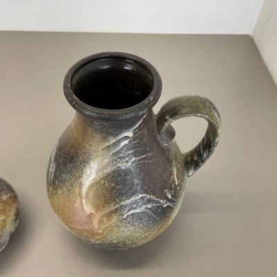 Abstract Fat Lava Pottery Vases from Ruscha, Germany, 1960s, Set of 2-QZ-1260426