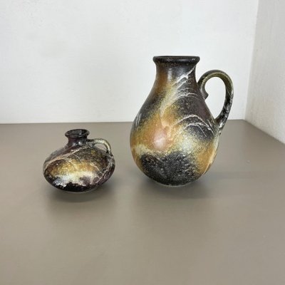 Abstract Fat Lava Pottery Vases from Ruscha, Germany, 1960s, Set of 2-QZ-1260426