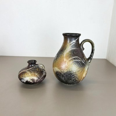 Abstract Fat Lava Pottery Vases from Ruscha, Germany, 1960s, Set of 2-QZ-1260426