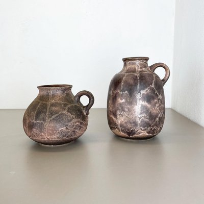 Abstract German Fat Lava Pottery Vases by Ruscha, 1960s, Set of 2-QZ-1131331