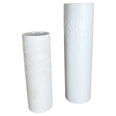 Abstract German Porcelain Vases by Cuno Fischer for Rosenthal, 1980s, Set of 2-QZ-1161694