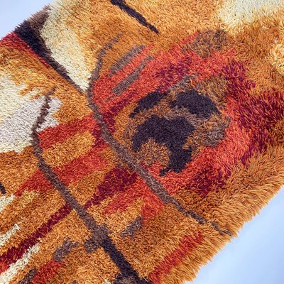 Abstract High Pile Rya Rug, Sweden, 1960s-QZ-1089662