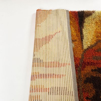 Abstract High Pile Rya Rug, Sweden, 1960s-QZ-1089662