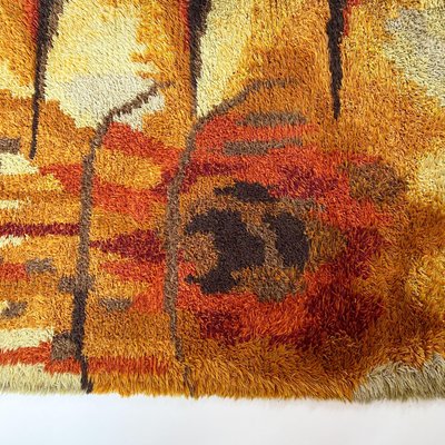 Abstract High Pile Rya Rug, Sweden, 1960s-QZ-1089662