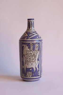 Abstract Horse Riders Ceramic Bottle from Fratelli Fianciullacci, Italy, 1950s-PLT-1148431