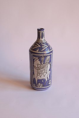 Abstract Horse Riders Ceramic Bottle from Fratelli Fianciullacci, Italy, 1950s-PLT-1148431