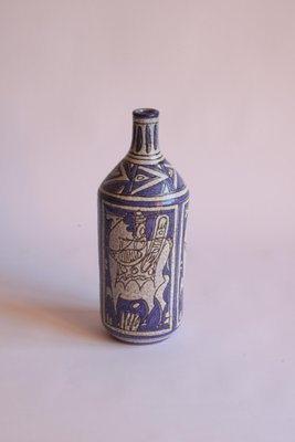 Abstract Horse Riders Ceramic Bottle from Fratelli Fianciullacci, Italy, 1950s-PLT-1148431