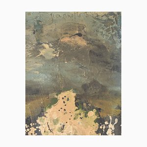 Abstract Painting, 20th-Century, Oil on Board, Framed-AOI-1106754