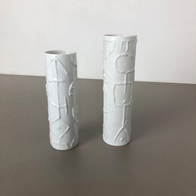 Abstract Porcelain Vases by Cuno Fischer for Rosenthal, Germany, 1980s, Set of 2-QZ-1052951