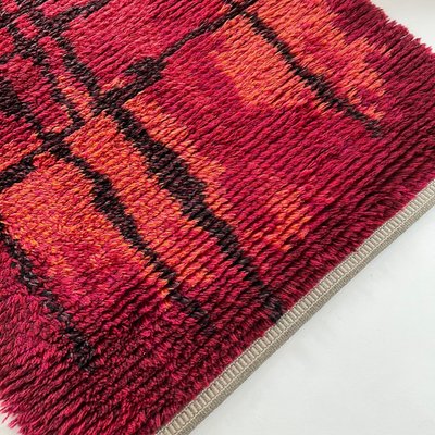 Abstract Scandinavian High Pile Örgryte Rya Rug Carpet, Sweden, 1960s-QZ-1128328