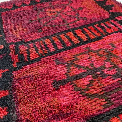 Abstract Scandinavian High Pile Rya Rug, 1960s-QZ-1143245