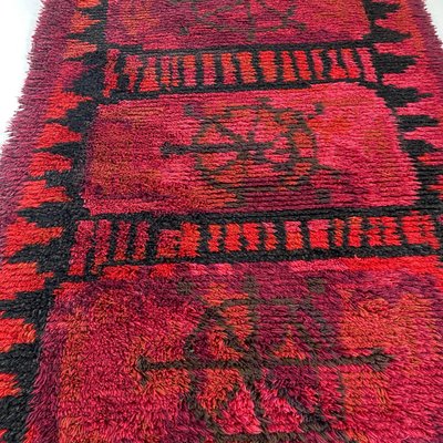 Abstract Scandinavian High Pile Rya Rug, 1960s-QZ-1143245