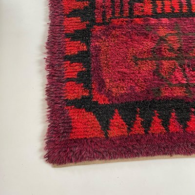 Abstract Scandinavian High Pile Rya Rug, 1960s-QZ-1143245