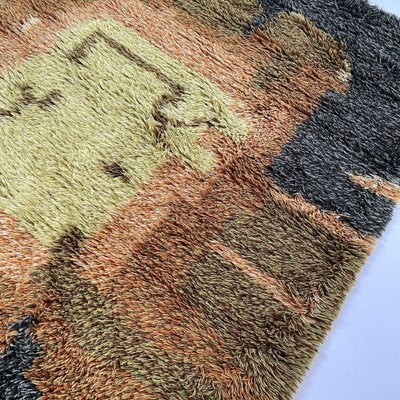 Abstract Scandinavian High Pile Rya Rug Carpet, Sweden, 1960s-QZ-1165936