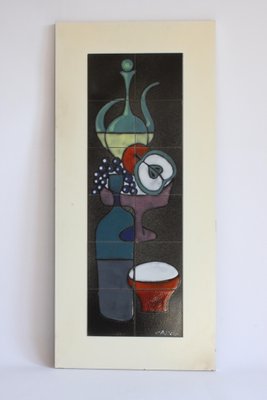 Abstract Still Life Ceramic Tile Tableau from Capra, Italy, 1960s-PLT-1386809