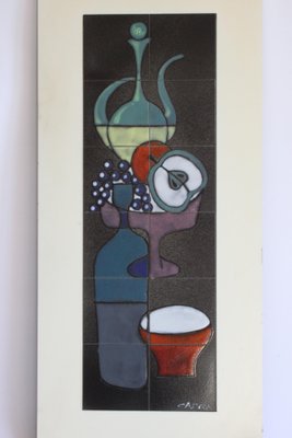 Abstract Still Life Ceramic Tile Tableau from Capra, Italy, 1960s-PLT-1386809