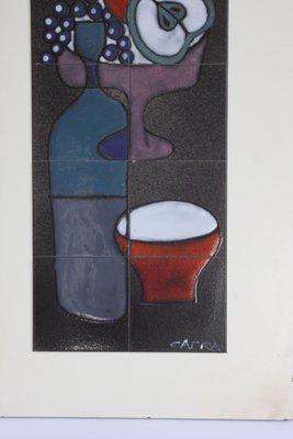 Abstract Still Life Ceramic Tile Tableau from Capra, Italy, 1960s-PLT-1386809