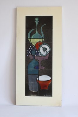 Abstract Still Life Ceramic Tile Tableau from Capra, Italy, 1960s-PLT-1386809