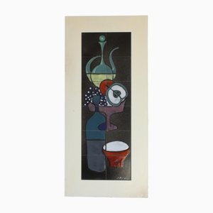 Abstract Still Life Ceramic Tile Tableau from Capra, Italy, 1960s-PLT-1386809