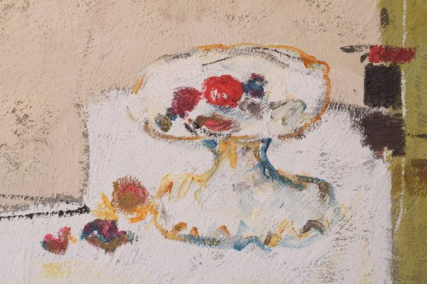 Abstract Still Life Painting, 20th-Century, Oil on Canvas, Framed-AOI-1239888