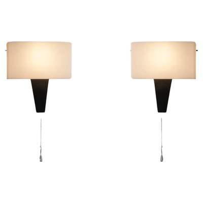 Abstract Wall Sconces in Acrylic and Metal, 1950s-POG-1822377