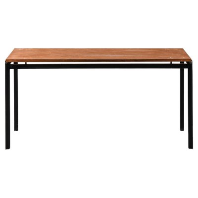 Academy Coffee Table in Black Lacquered Steel and Pine attributed to Poul Kjærholm, 1950s-SC-1813927