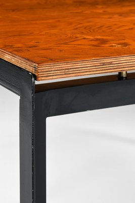 Academy Coffee Table in Black Lacquered Steel and Pine attributed to Poul Kjærholm, 1950s-SC-1813927