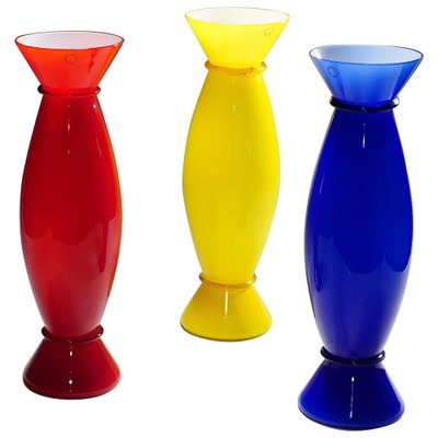 Acco Vases in Murano by Alessandro Mendini for Venini, Set of 3-KJP-1236434