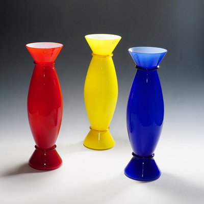 Acco Vases in Murano by Alessandro Mendini for Venini, Set of 3-KJP-1236434