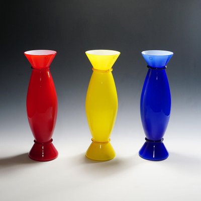 Acco Vases in Murano by Alessandro Mendini for Venini, Set of 3-KJP-1236434