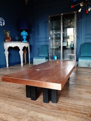 Acid Etched Copper and Agate Coffee Table on a Black Base from Lova Creations, 1980s-TDA-1376433