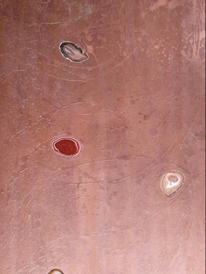 Acid Etched Copper and Agate Coffee Table on a Black Base from Lova Creations, 1980s-TDA-1376433