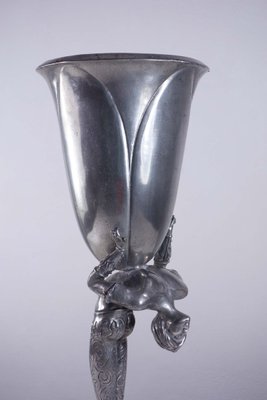 Acrobat Pewter Metal Vase by Piero Figura, 1980s-KGD-2041849