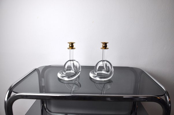 Acrylic Candleholders by Dorothy Thorpe, 1970, Set of 2-EJE-1170516