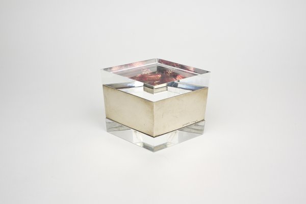 Acrylic & Chrome Decorative Box by Gabriella Crespi, Italy, 1970s-LYQ-1193052