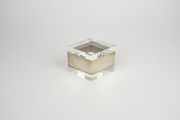 Acrylic & Chrome Decorative Box by Gabriella Crespi, Italy, 1970s-LYQ-1193052