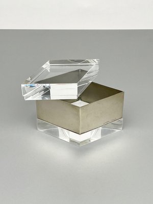 Acrylic & Chrome Decorative Box by Gabriella Crespi, Italy, 1970s-LYQ-1193052