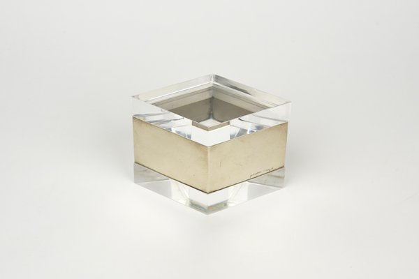 Acrylic & Chrome Decorative Box by Gabriella Crespi, Italy, 1970s-LYQ-1193052