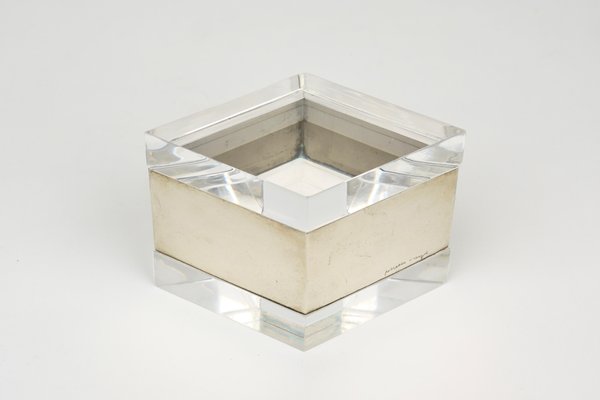 Acrylic & Chrome Decorative Box by Gabriella Crespi, Italy, 1970s-LYQ-1193052