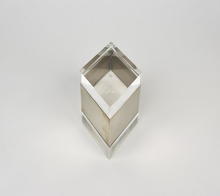 Acrylic & Chrome Decorative Box by Gabriella Crespi, Italy, 1970s-LYQ-1193052