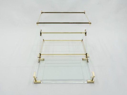 Acrylic Glass and Brass Decorative Servant from Maison Jansen, 1970s-YJA-715484