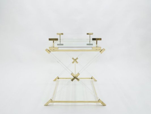 Acrylic Glass and Brass Decorative Servant from Maison Jansen, 1970s-YJA-715484