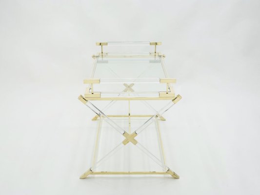 Acrylic Glass and Brass Decorative Servant from Maison Jansen, 1970s-YJA-715484