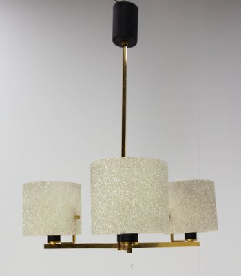 Acrylic Glass and Brass Pendant Lamp or Chandelier from Arlus, France, 1950s-RIU-1142284