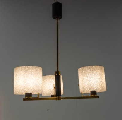 Acrylic Glass and Brass Pendant Lamp or Chandelier from Arlus, France, 1950s-RIU-1142284